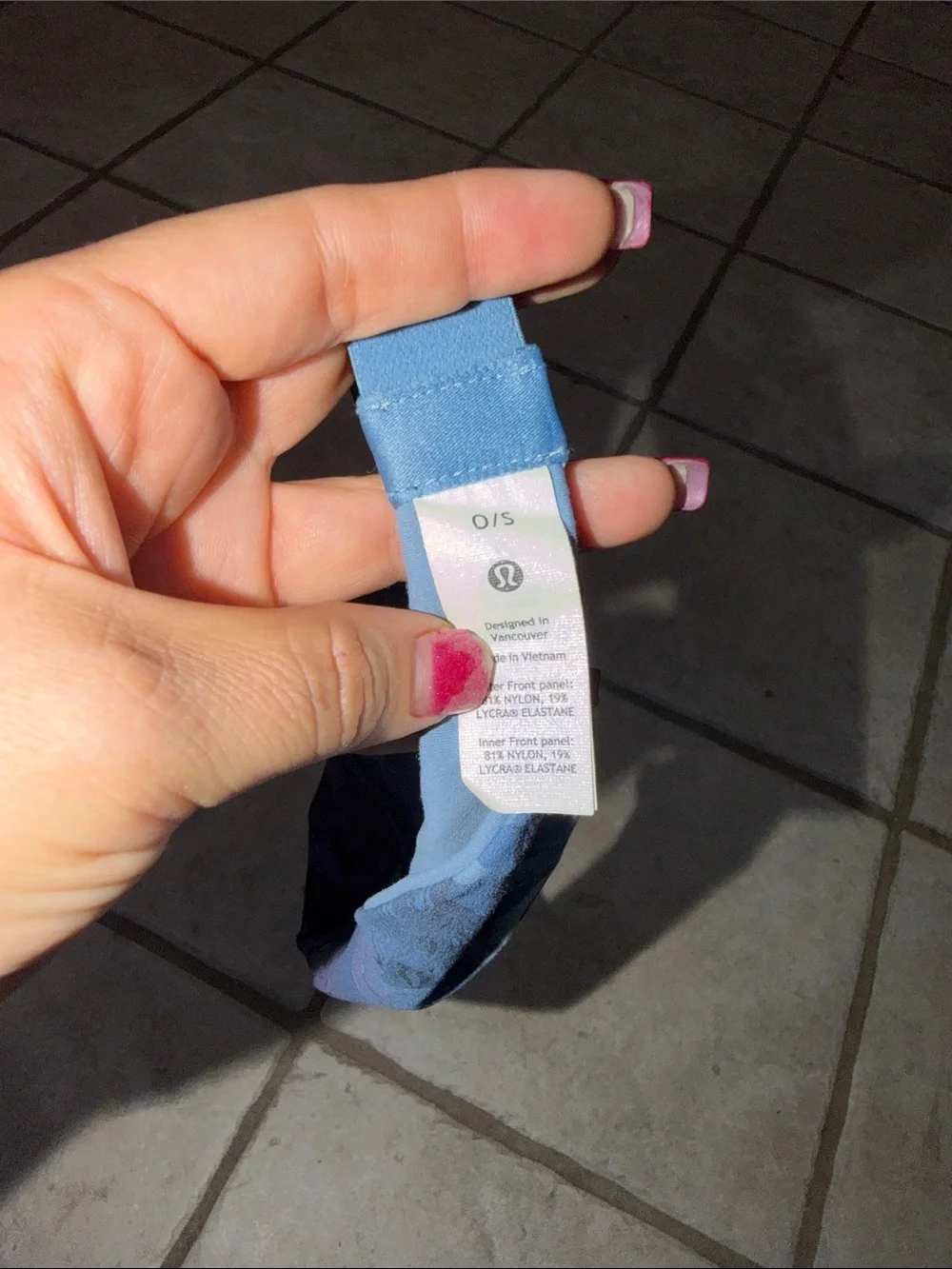 lululemon athletica Floral Print Light Blue Headband